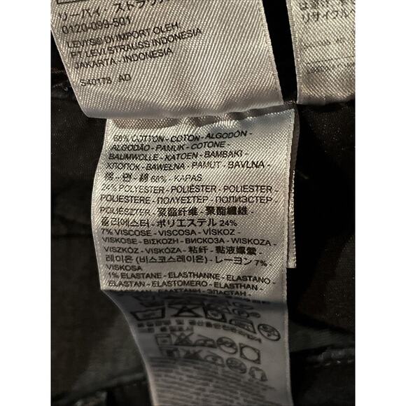 Levi’s 28x30 Black Denim Bold Curve Skinny Low Rise Bootcut Travel Jeans - Picture 13 of 16